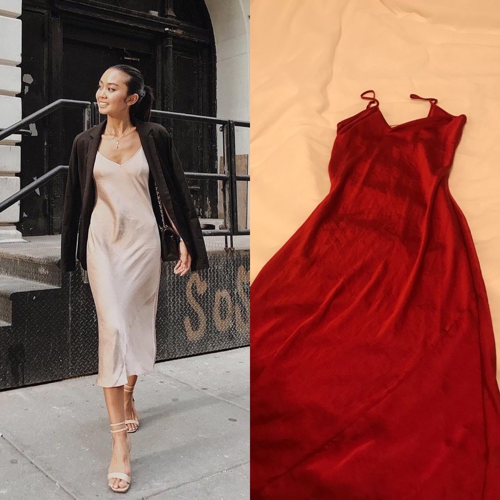 Aritzia Wilfred Free Christine Slip Dress XXS Red
